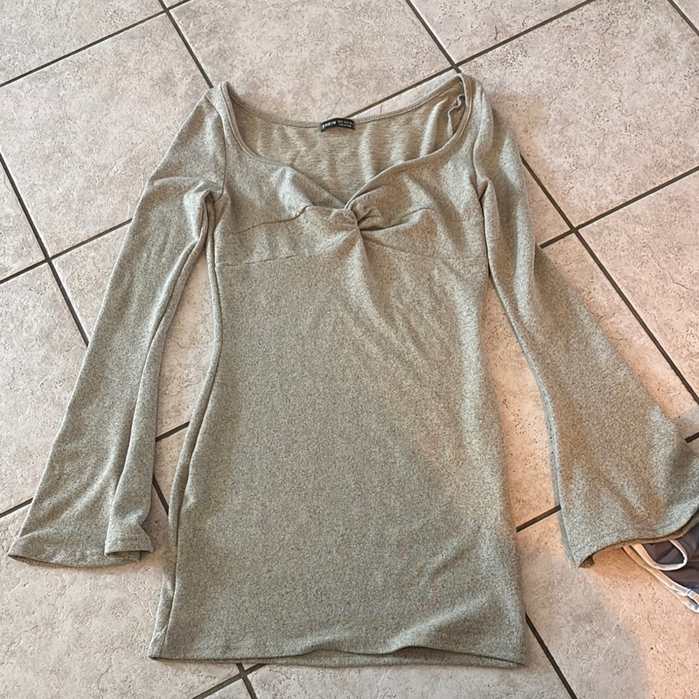 Beige Long Sleeve Dress